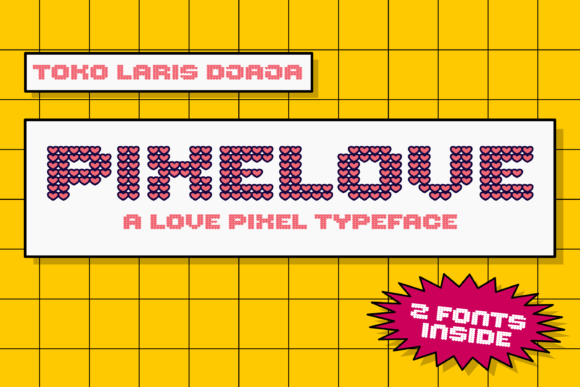 Pixelove: A Vintage Retro Display Font for Editorial Design